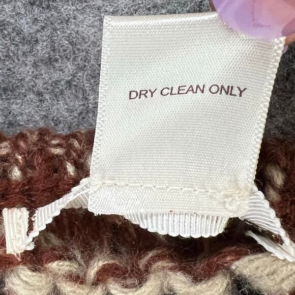 Willow & Clay Poncho M Brown Open Crochet Knit Fringe Oversized Boho Chunky Cozy - Picture 13 of 14